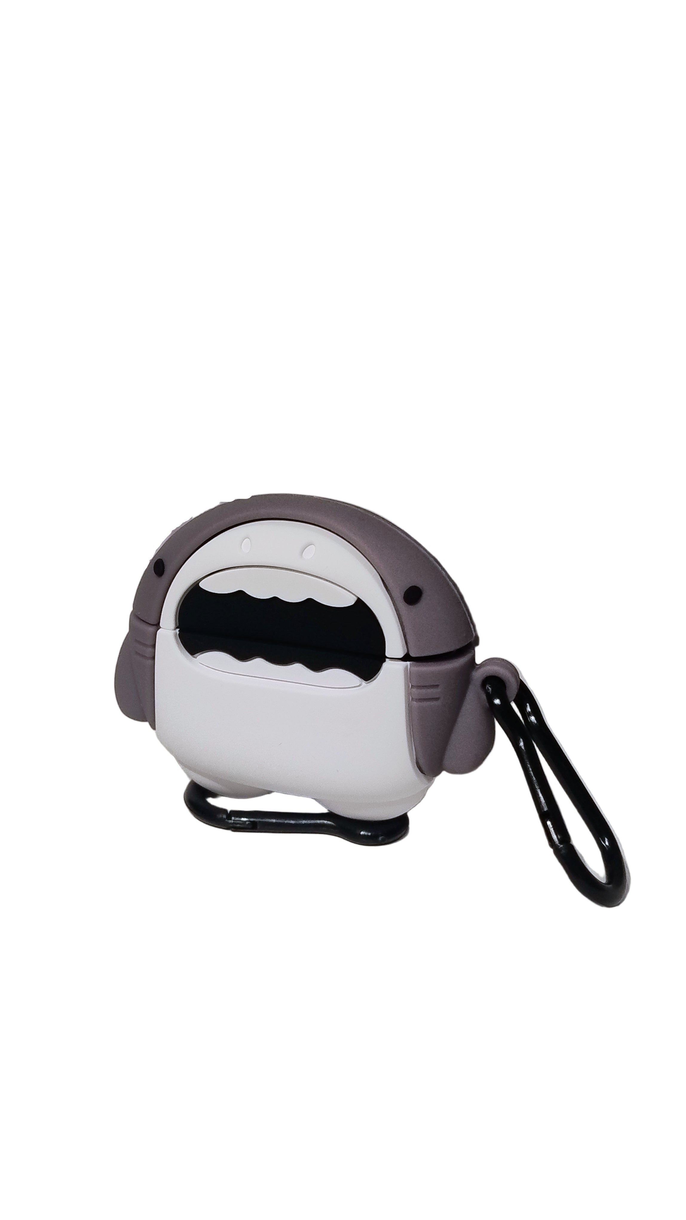 Etui na Słuchawki w Kształcie Rekina - Szare i Białe