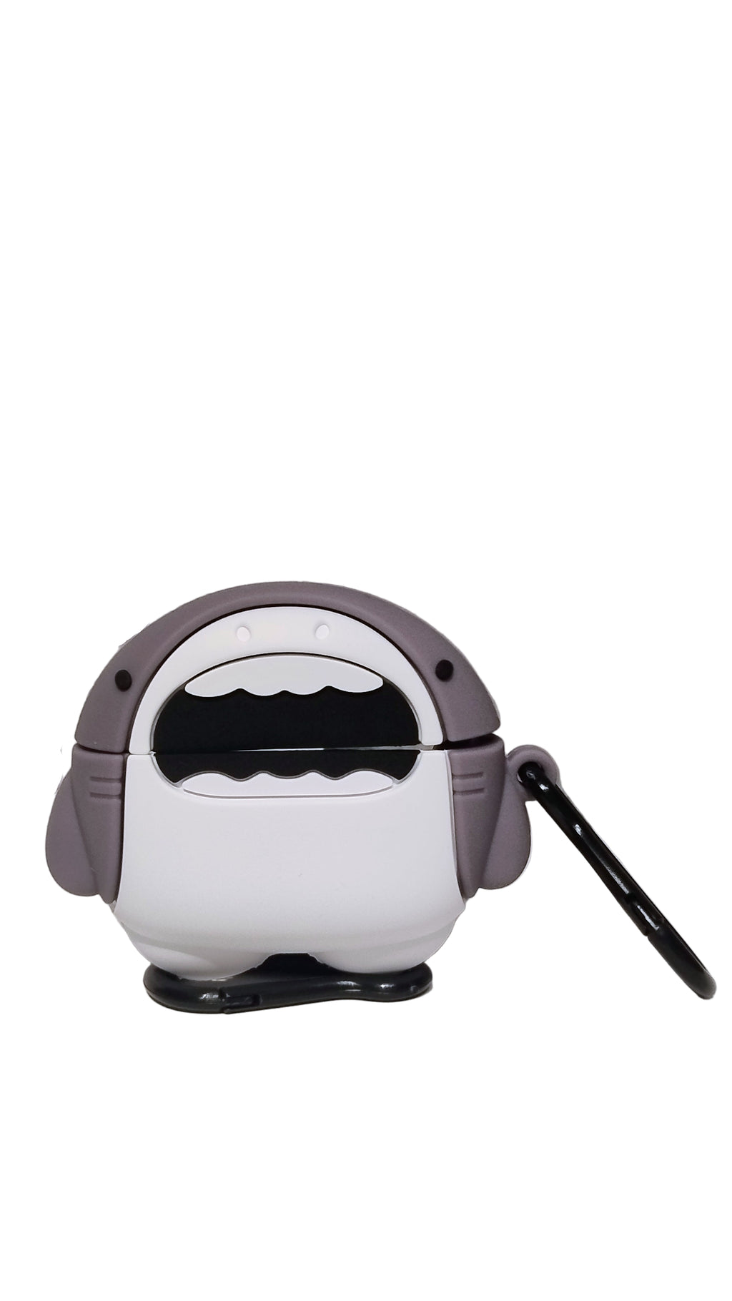 Etui na Słuchawki w Kształcie Rekina - Szare i Białe